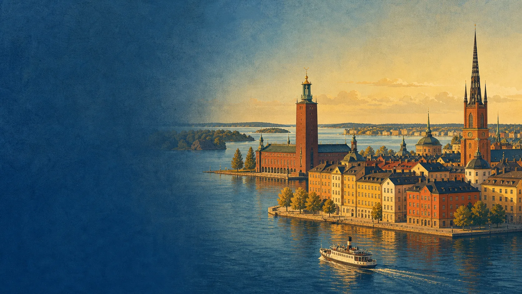 Illustrated Stockholm travel montage